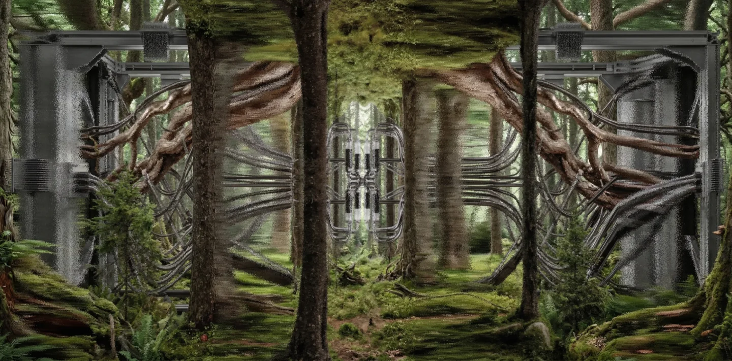 Forest ecosystem under mechanical maintenance